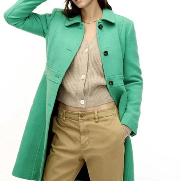 J Crew Double Cloth Italian Wool Classic Lady Day Coat with Thinsulate - Picture 7 of 8
